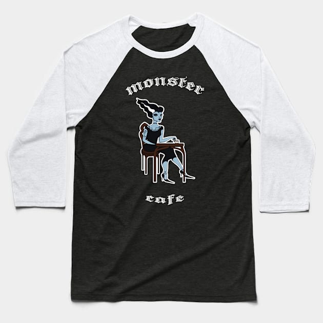 Monster Cafe Baseball T-Shirt by RedrockitScott